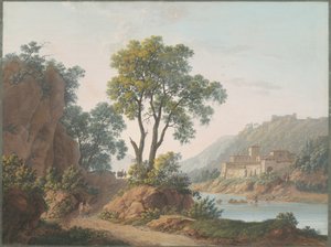 River Landscape with Castles and Travelers