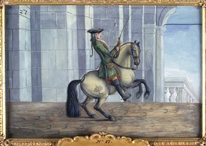 No. 27 A Grey Horse of the Spanish Riding School Performing a Dressage Movement Called the Levade by Baron Reis Eisenberg