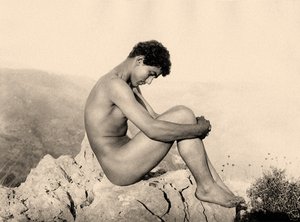 Study of a Male Nude on a Rock, Taormina, Sicily