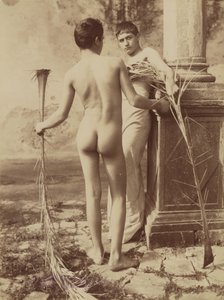 Two Male Youths Holding Palm Fronds