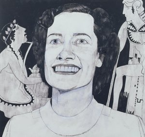 Portrait of Joan Sutherland, illustration for The Sunday Times, 1970s by Barry Fantoni