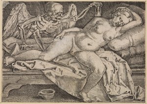 The Resting Woman and Death by Barthel Beham