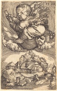 Genius on a Globe Floating in the Air by Barthel Beham