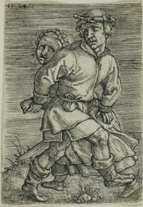 Peasant Couple Dancing by Barthel Beham