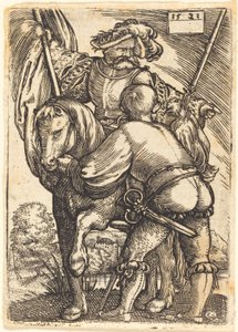 Riding Standard Bearer and Foot-Soldier