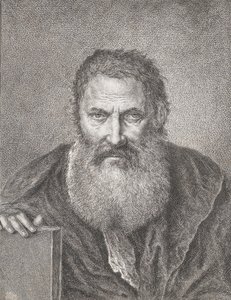 Portrait of a bearded man holding a book by Bartholomaeus Ignaz Weiss