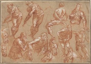 Figure Studies by Bartholomaeus Spranger after Jacopo Tintoretto