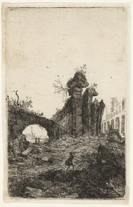 Ruins of the Coliseum, plate 10 from The Ruins of Rome by Bartholomeus Breenbergh