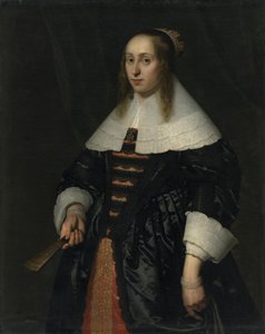 Portrait of a Woman in a Black Satin Robe by Bartholomeus van der Helst