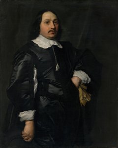 Portrait of a Gentleman in Black Satin Doublet by Bartholomeus van der Helst