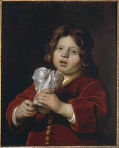 Portrait of a Boy Holding a Silver Drinking Cup