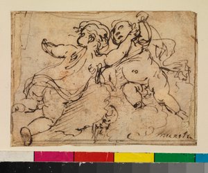 Two Putti on Clouds