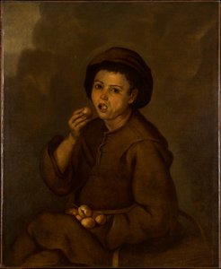 Boy Eating Peaches