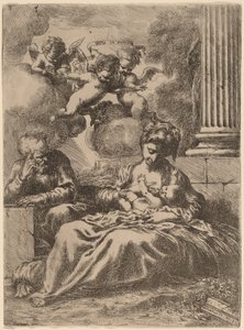 The Holy Family by a Column by Bartolomeo Biscaino