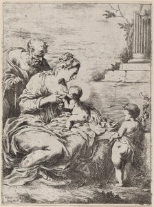 The Holy Family with Saint John by Bartolomeo Biscaino