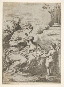 The Holy Family with the Infant St. John the Baptist at Right by Bartolomeo Biscaino