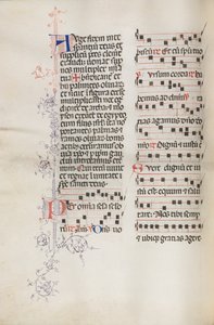 Missale: Fol. 111v, Contains Some Music as Part of Palm Sunday Liturgy by Bartolomeo Caporali