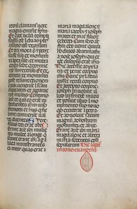 Missale: Fol. 122: contains music for Hely Hely Lama etc. within St. Mattion Passion by Bartolomeo Caporali