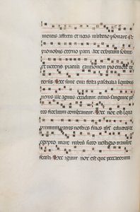 Missale: Fol. 154v: Music for Exultet, 1469 by Bartolomeo Caporali