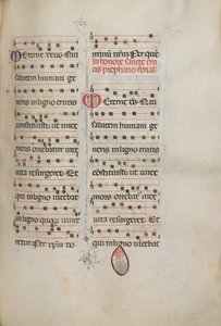 Missale: Fol. 182: Music for Various Ordinary Prayers, 1469 by Bartolomeo Caporali