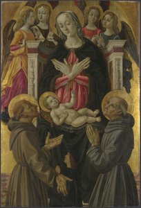 The Virgin and Child with Saints, Angels and a Donor from Altarpiece: The Virgin and Child with Saints by Bartolomeo Caporali