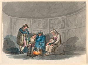 A Family of Shepherds at Night by Bartolomeo Pinelli