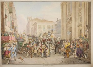Carnival in Rome by Bartolomeo Pinelli