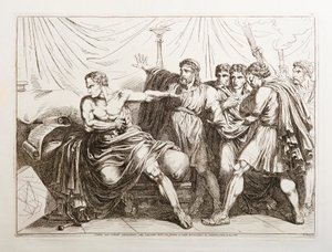 Cato, Not Wanting to Survive Slavery from His Homeland, Kills Himself by Tearing Out His Intestines by Bartolomeo Pinelli