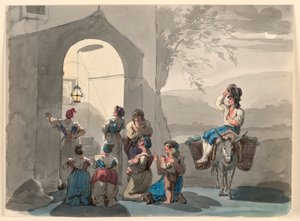 Ave Maria at Tivoli, 1807–08 by Bartolomeo Pinelli