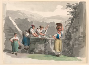 Laundry in the Mountains Near Rome, 1807–08 by Bartolomeo Pinelli
