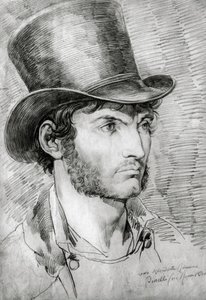 Male Portrait (True Roman), Drawing by Bartolomeo Pinelli (1781-1835) by Bartolomeo Pinelli