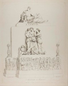 Monument to Antonio Canova by Bartolomeo Pinelli