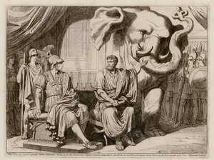 Pyrrhus of Epirus and his elephant by Bartolomeo Pinelli