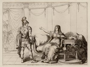 Sophonisba receives the poison brought to her by Massinissa