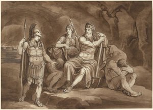 Telemachus Requests Permission from Pluto to Seek His Father in the Underworld by Bartolomeo Pinelli