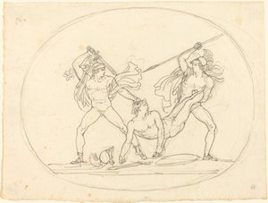 Two Ancient Warriors Fighting over a Dead Comrade by Bartolomeo Pinelli