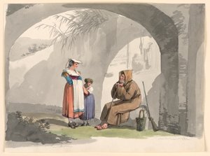 Two Girls from Frascati Visit a Hermit