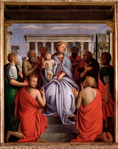 Virgin and Child with Eight Saints by Bartolomeo Suardi Bramantino
