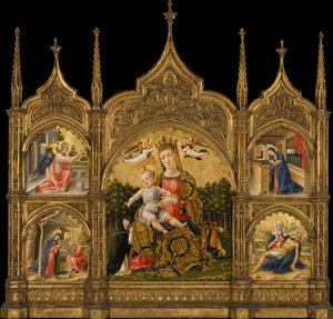 The Madonna of Humility, the Annunciation, the Nativity, and the Pietà, c.1465 by Bartolomeo Vivarini