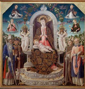 Virgin and Child on the Throne Surrounded by Saints by Bartolomeo Vivarini