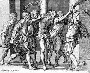 The Flagellation of Christ, Engraved by Martin Rota by Battista (after) Franco