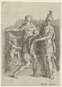 Three Soldiers and a Putto by Battista Franco