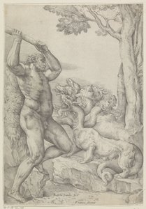 Hercules Fighting the Hydra of Lerna by Battista Franco