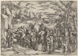 Moses Striking the Rock by Battista Franco