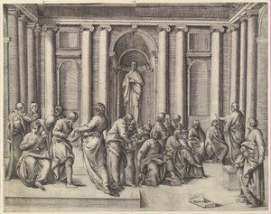 Christ among the Doctors by Battista Franco Veneziano