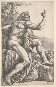 John the Baptist Preaching in the Wilderness by Battista Franco Veneziano