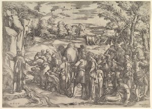Moses Drawing Water from the Rock by Battista Franco Veneziano