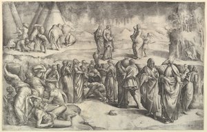 The Israelites Gathering Manna, ca. 1547 by Battista Franco Veneziano