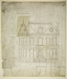 Peter Schuttler II House, Chicago, Illinois, Front Elevation by Bauer and Loebnitz