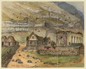 Kirk G. Boe Inn & ruins, Faroe Island by Bayard Taylor